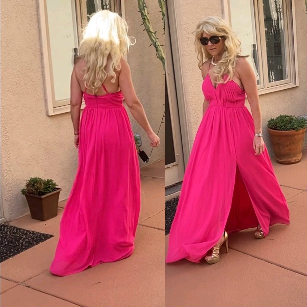 Hot pink summer maxi dress